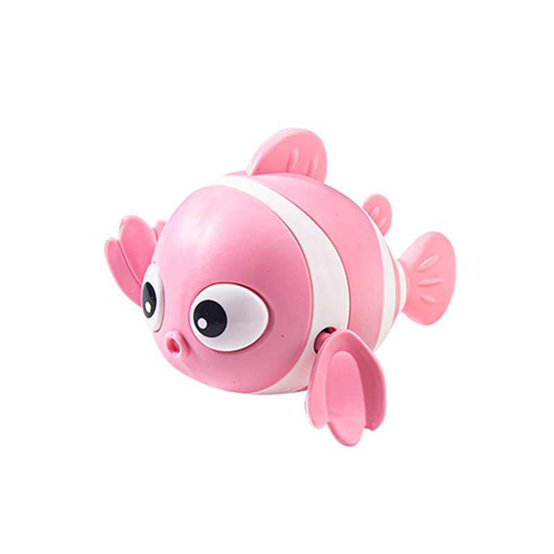Cute Swimming Clown Fish Bath Toy for Toddlers Floating Wind Up Bathtub Toy for Newborns and Babies