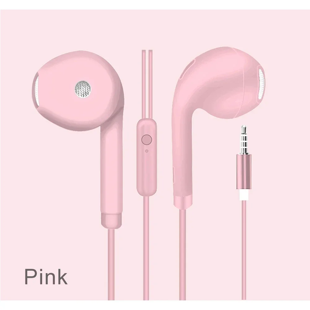 Macaron Wired In Ear Headphones with Microphone Noise Cancelling Colorful Earbuds