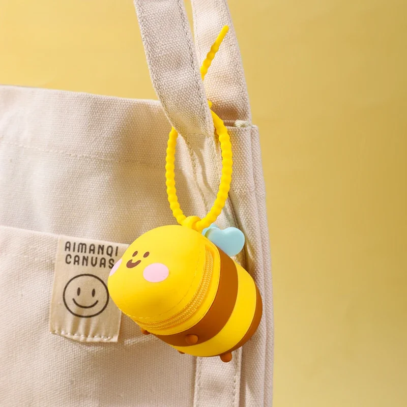 Cute Bee AirPods Case Wallet Cover for AirPods Pro Anti Lost Headphone Bag