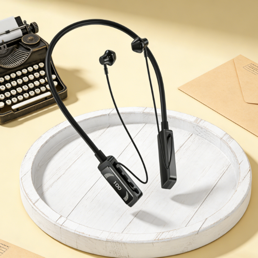 Wireless Sports Neckband Earbuds with Noise Cancelling Bluetooth