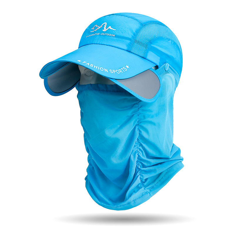 Retractable Sun Protection Hat with Detachable Neck Veil Quick Dry Outdoor Cap
