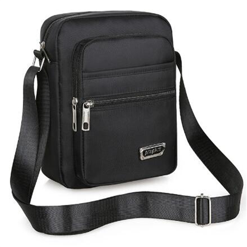Men Nylon Messenger Crossbody Bag Lightweight Casual Travel Shoulder Bag with Zipper Pockets