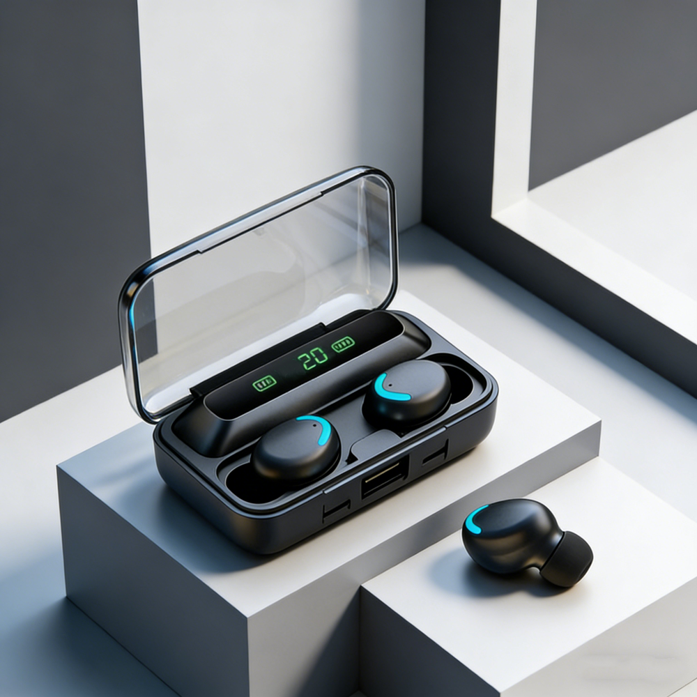Stereo Wireless Earbuds with Touch Control and Sport Bass