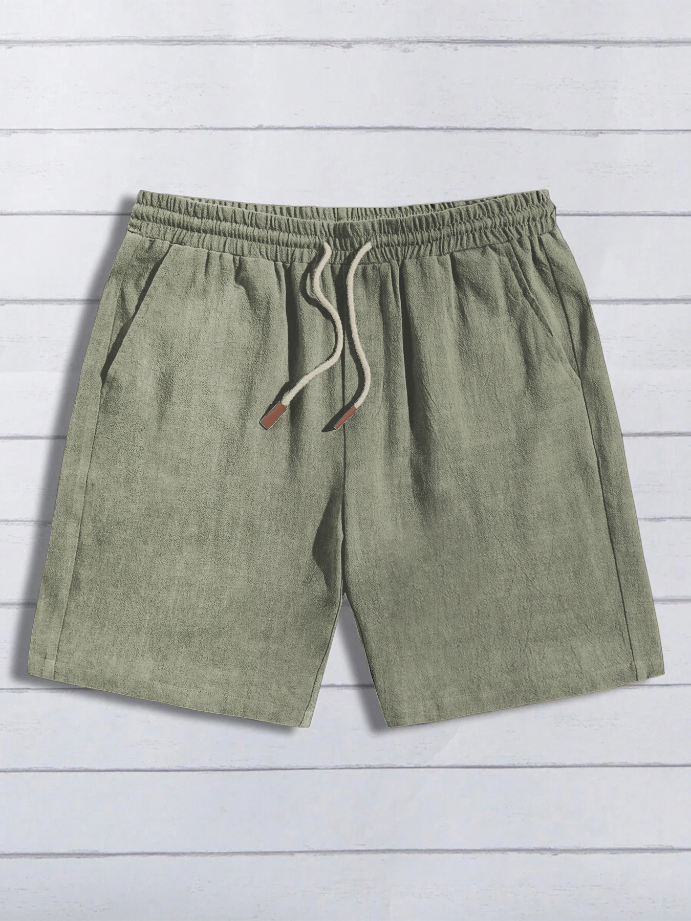 Mens Cotton Linen Beach Shorts Breathable Summer Casual Shorts