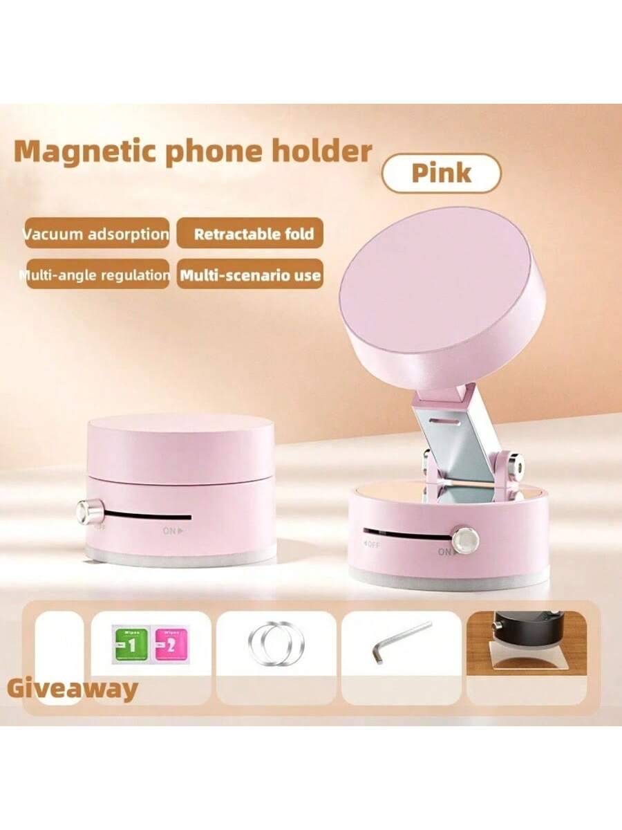 Foldable Magnetic Vacuum Suction Phone Holder for Car Home and Desk