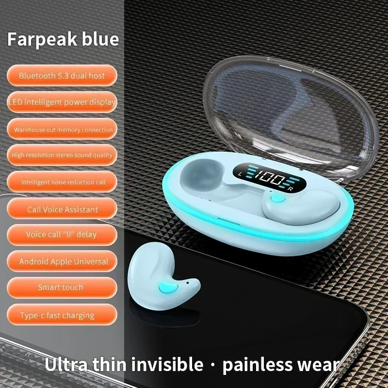 Wireless Bluetooth Earbuds with Noise Reduction for Sports Gaming and Sleep