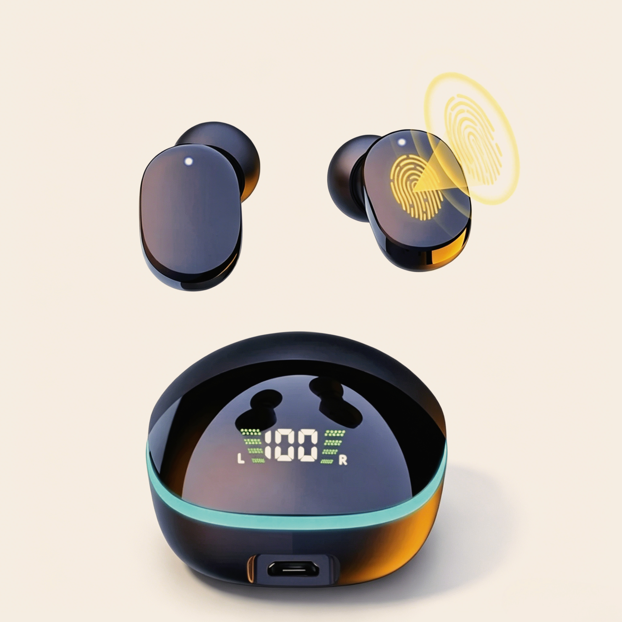 Wireless Bluetooth Earbuds with LED Display Sport Earphones for Music Gaming