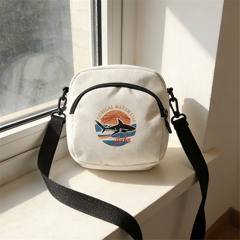 Vintage Print Canvas Crossbody Bag Mini Shoulder Purse for Travel and Everyday Style