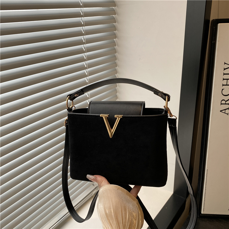 Mini Faux Suede Tote Bag for Women Crossbody Shoulder Purse with Buckle