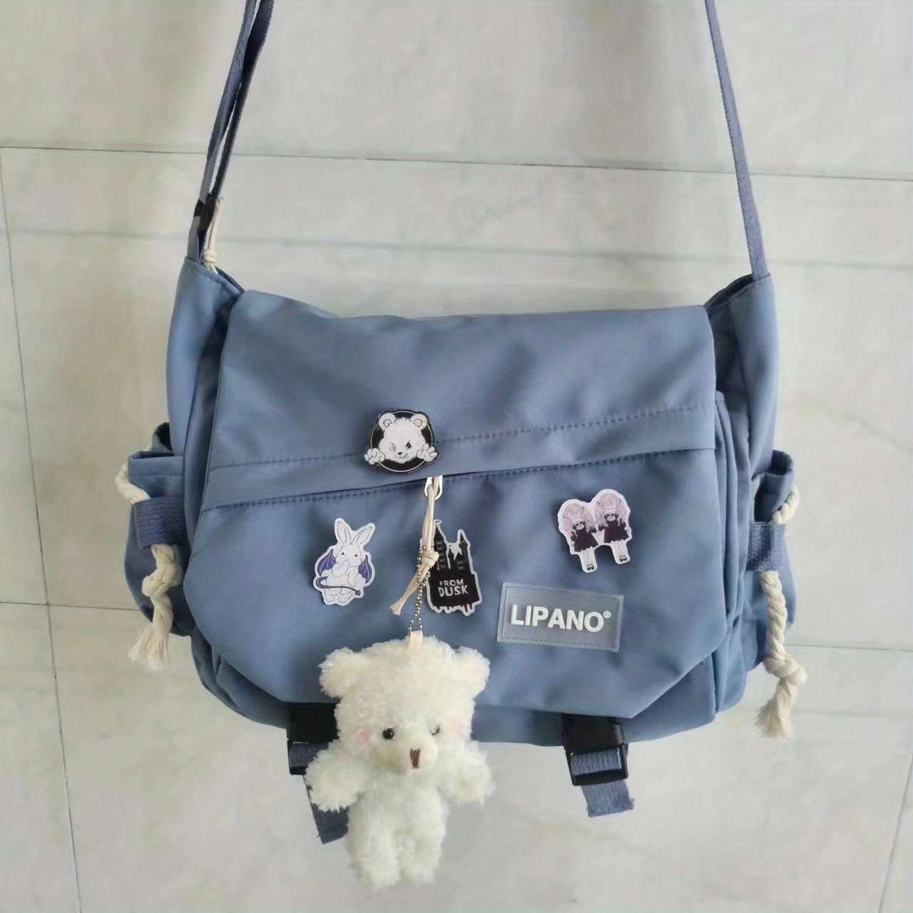 Large Capacity Nylon Messenger Crossbody Bag for School and Daily Carry