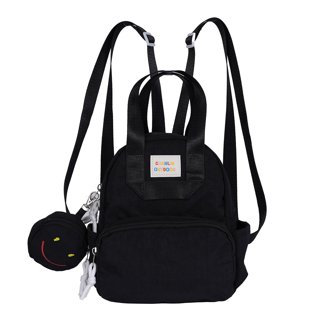 Mini Nylon Backpack for Women with Detachable Coin Purse and Multi Pocket Storage