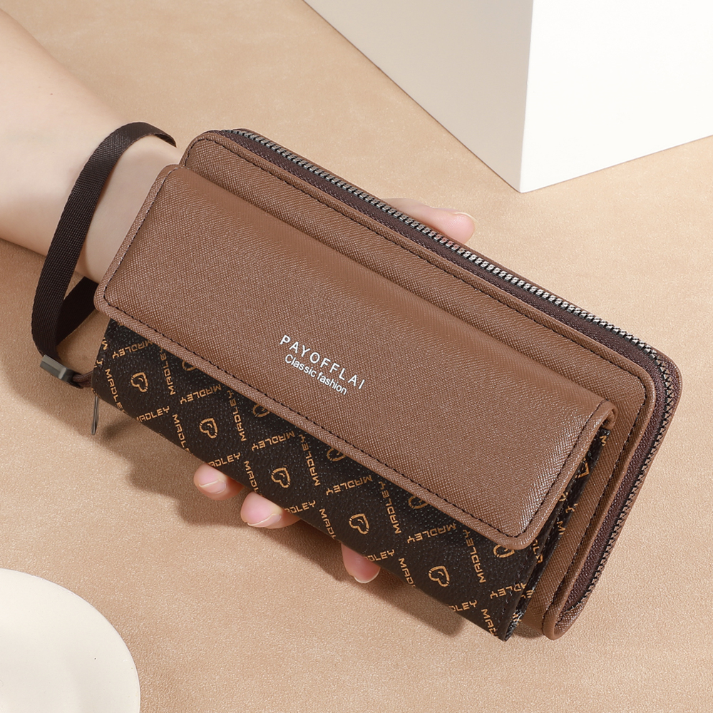 Classic Mens Faux Leather Wallet with Zipper Coin Pocket and Card Holder