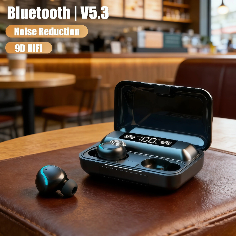 Stereo Wireless Earbuds with Deep Bass Touch Control and Sport Waterproof Design