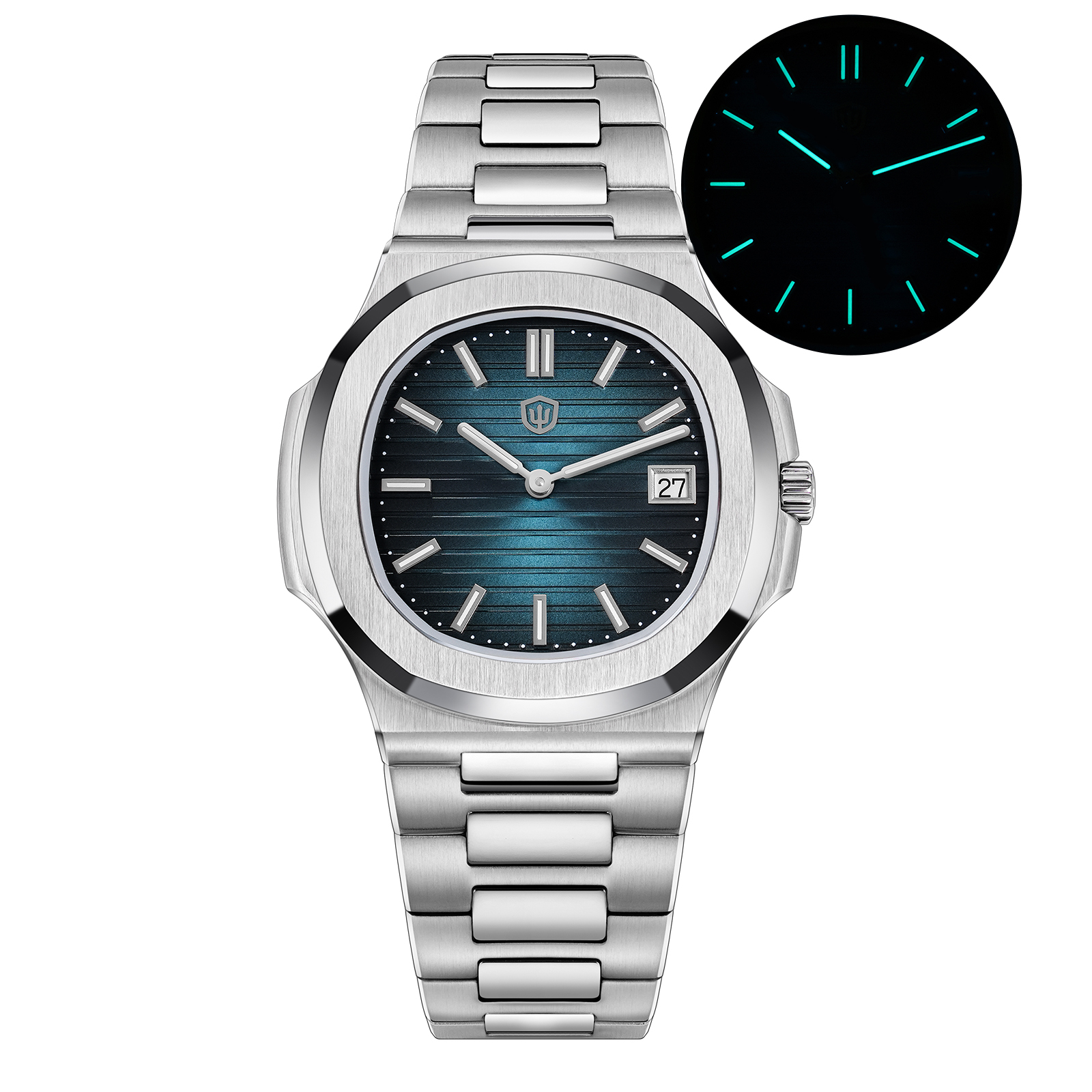 Swiss Ronda Sapphire Crystal Stainless Steel Waterproof Mens Watch