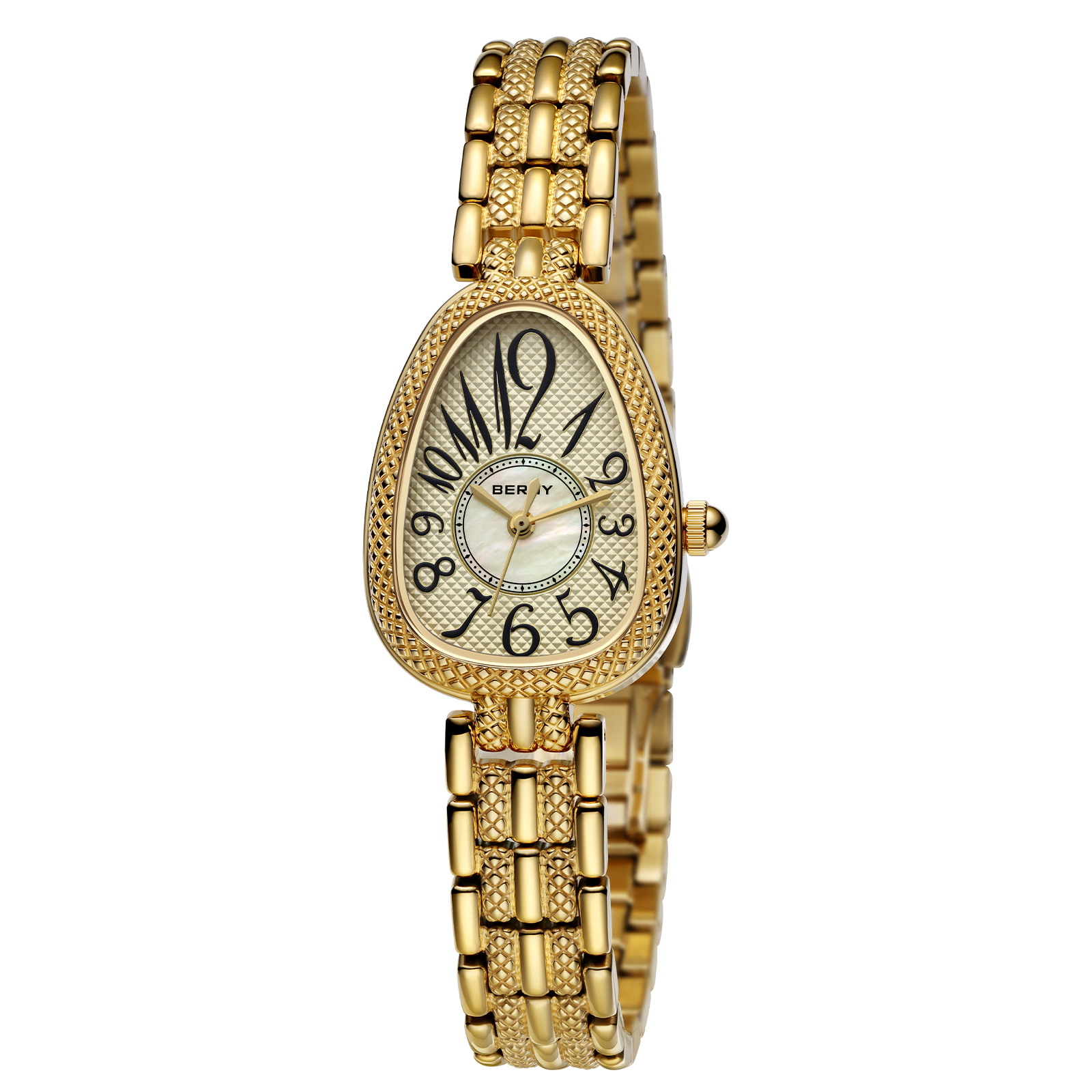 Elegant Womens Gold Watch Waterproof Stainless Steel Ladies Wristwatch