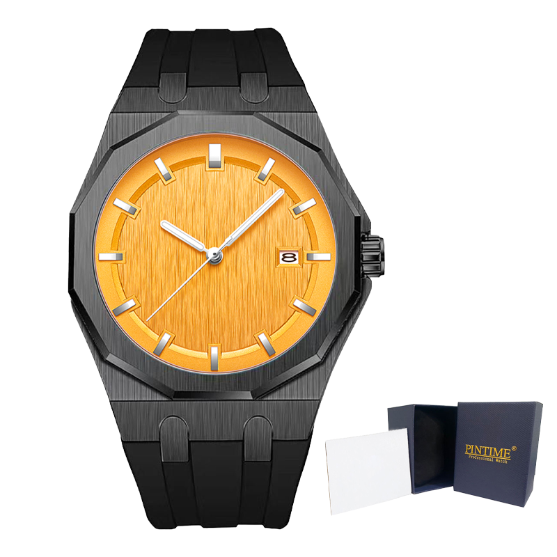 Minimalist Mens Quartz Watch with Comfortable Silicone Strap for Everyday Style