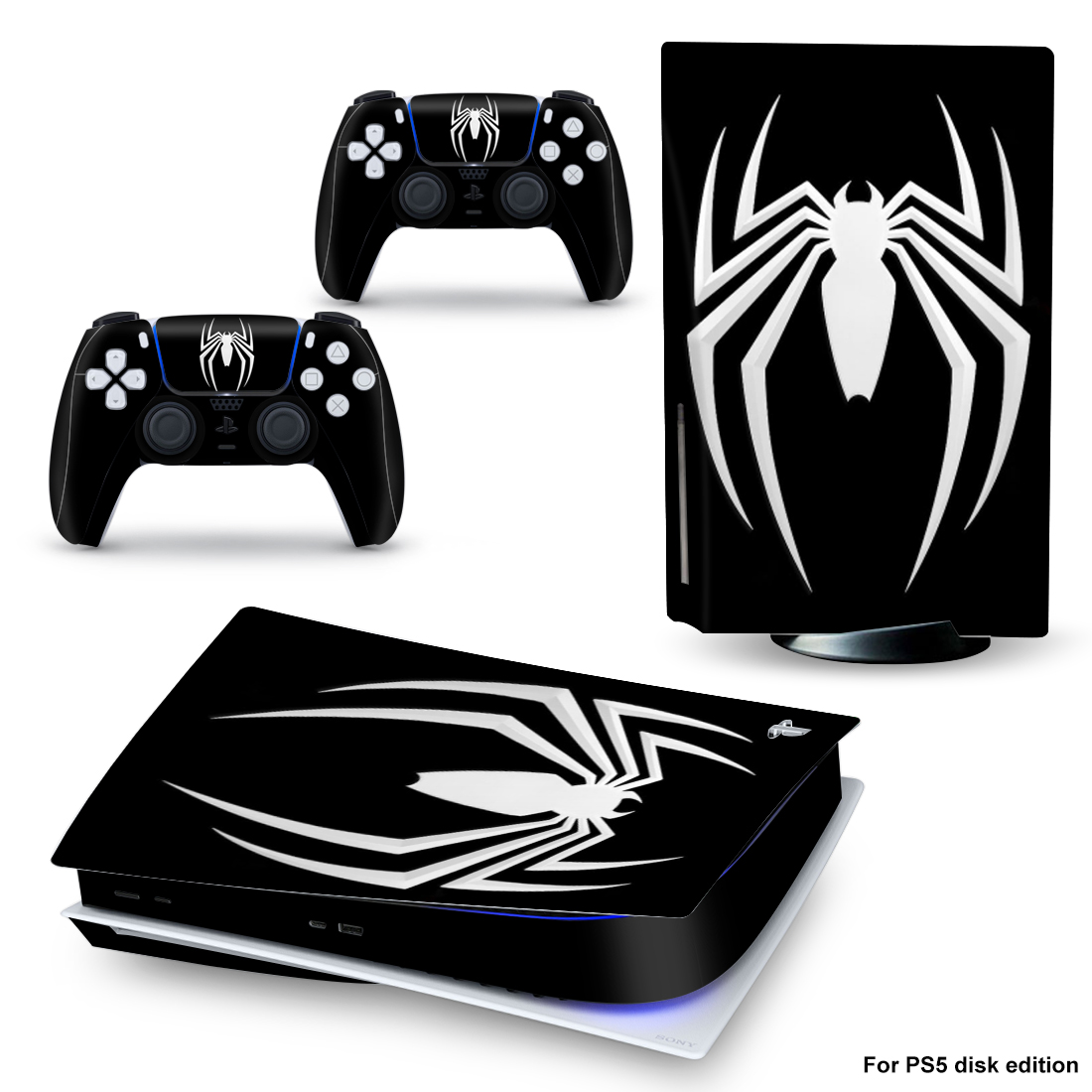 PS five Disc Edition Vinyl Skin Sticker Console Wrap with Controller Decals