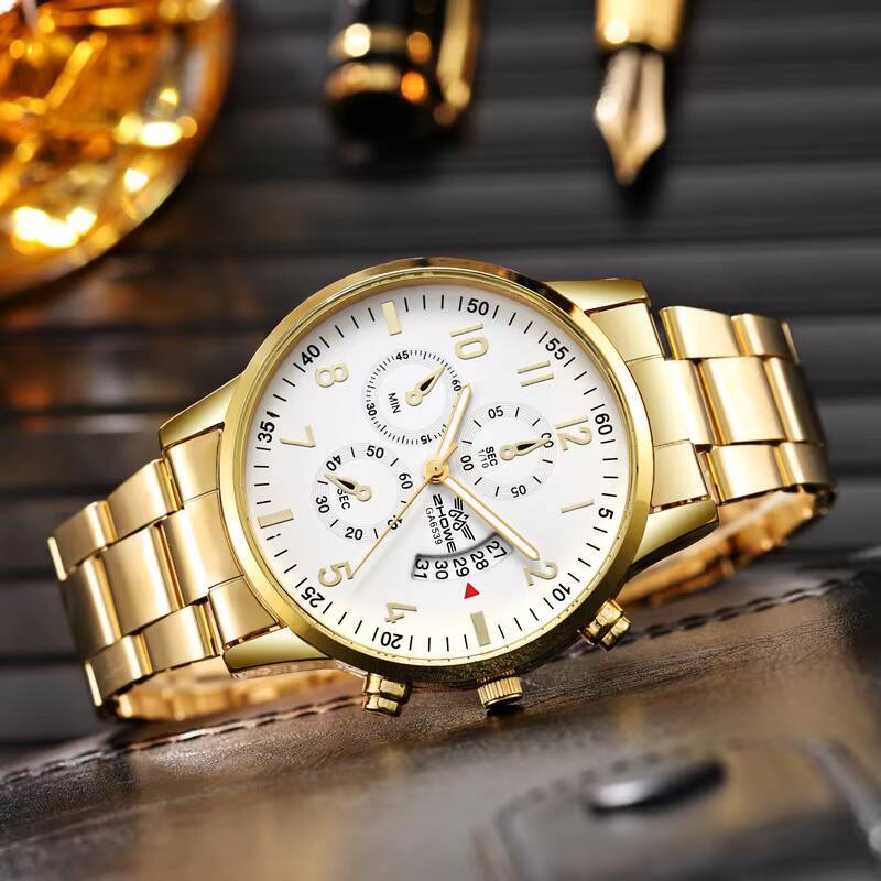 Luxury Mens Business Quartz Watch With Calendar Classic Formal Wristwatch