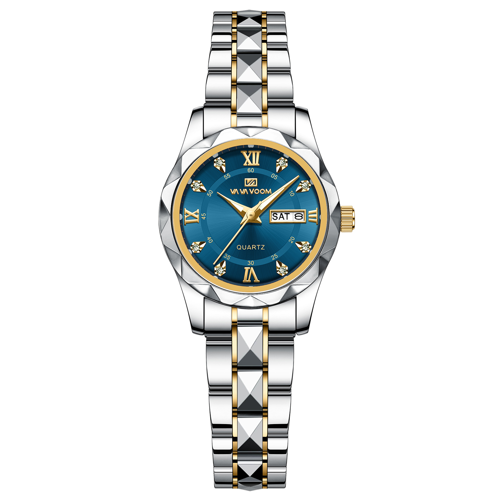 Luxury Diamond Women Quartz Watch 28mm Stainless Steel Waterproof Dress Watch