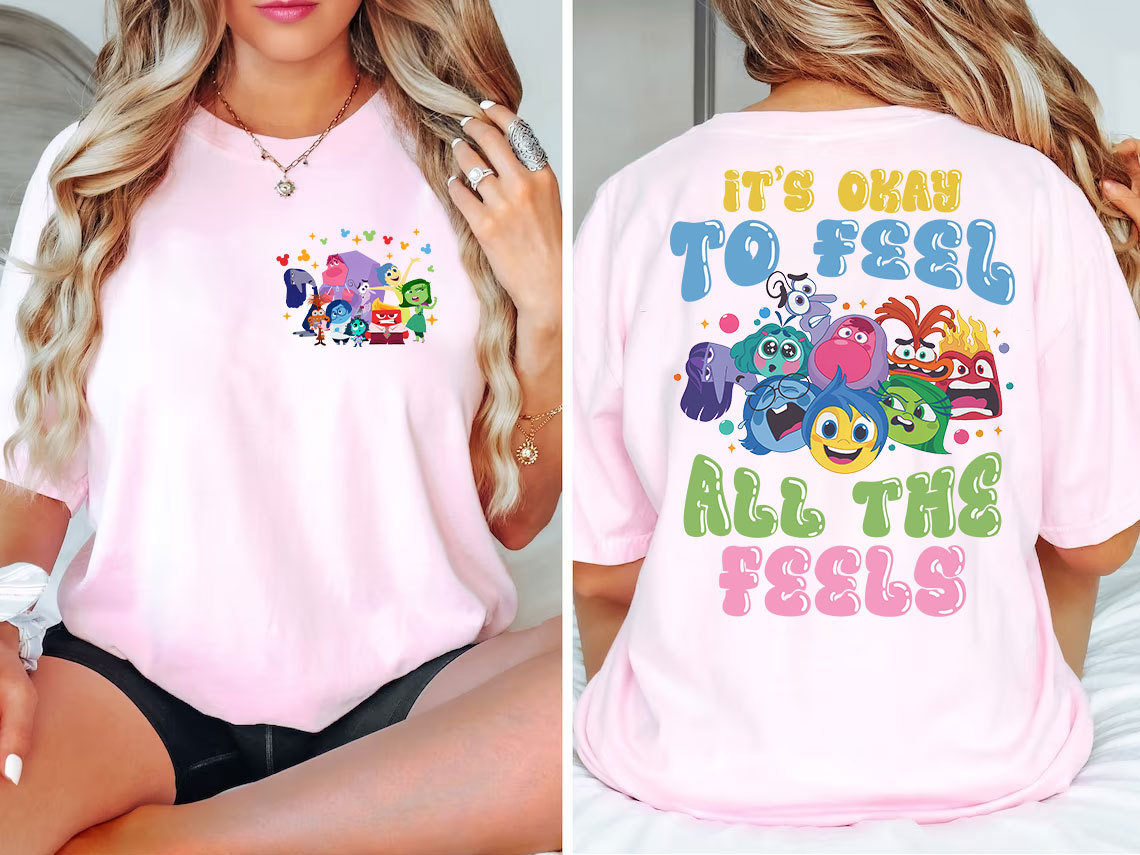 Two-sided Inside Out 2 Shirt, Its Okay to Feel All The Feels - Inspire