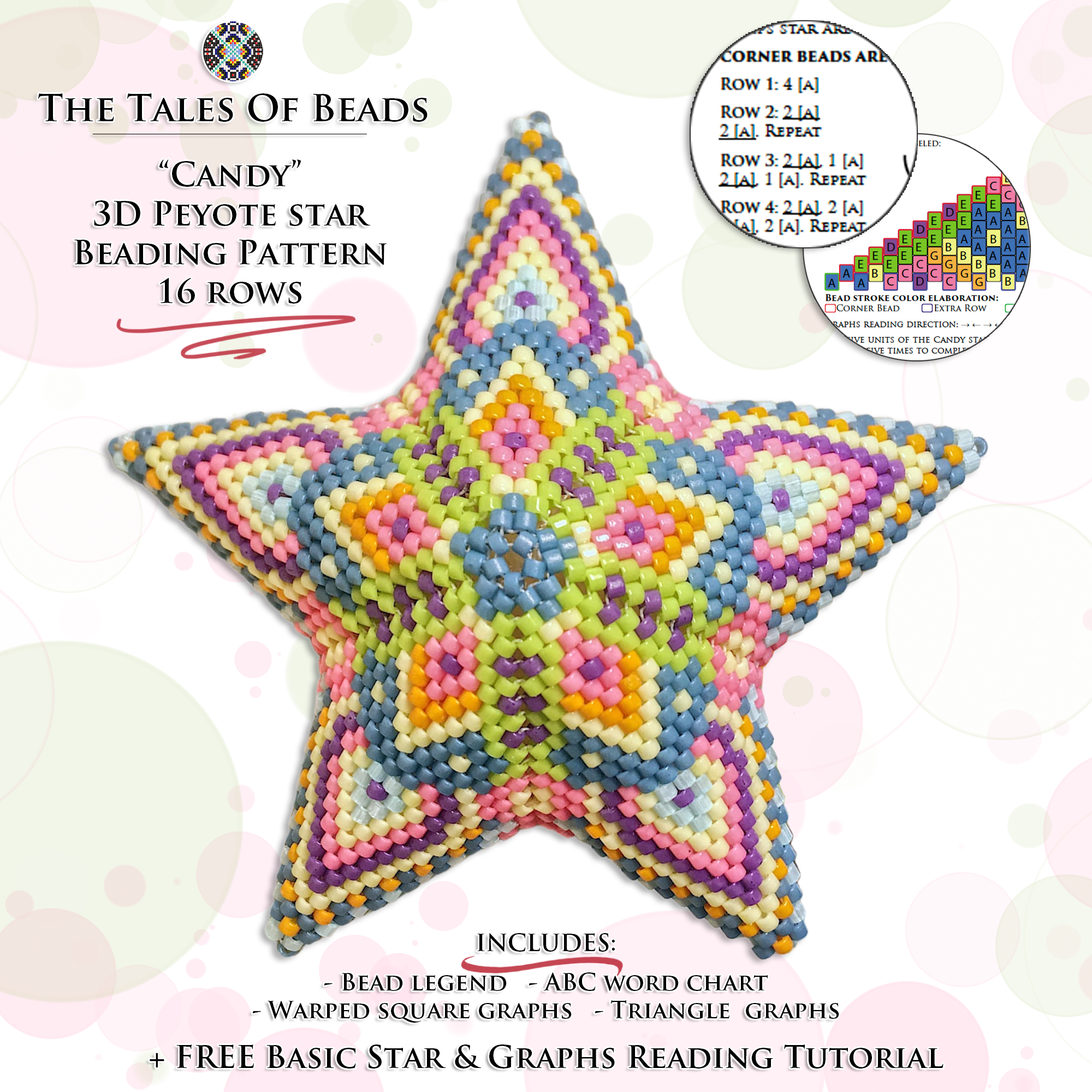 Candy 3D Peyote Star Beading Pattern / Beaded Star Patte | Inspire Uplift