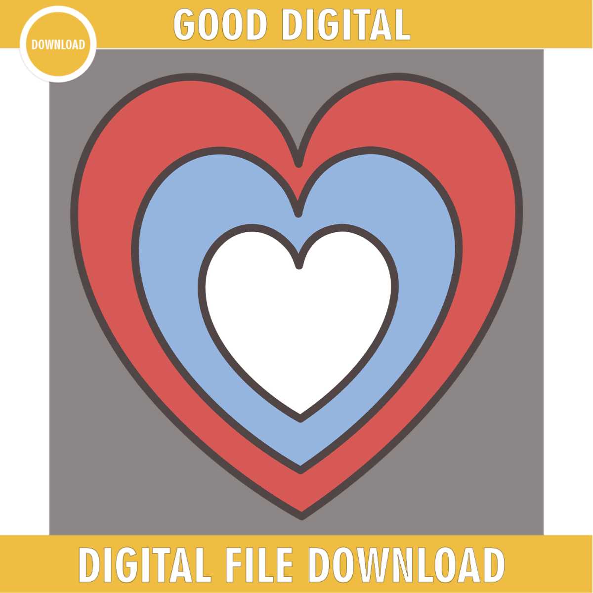 Patriotic Red White And Blue Heart 4th Of July Day SVG | Inspire Uplift