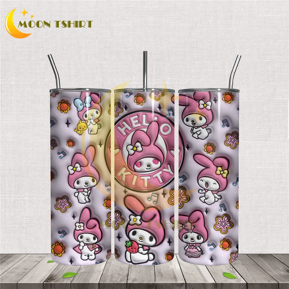 Konix Hello Kitty 3D keramische mok, 500 ml, Kawaii-motief, wit en roze