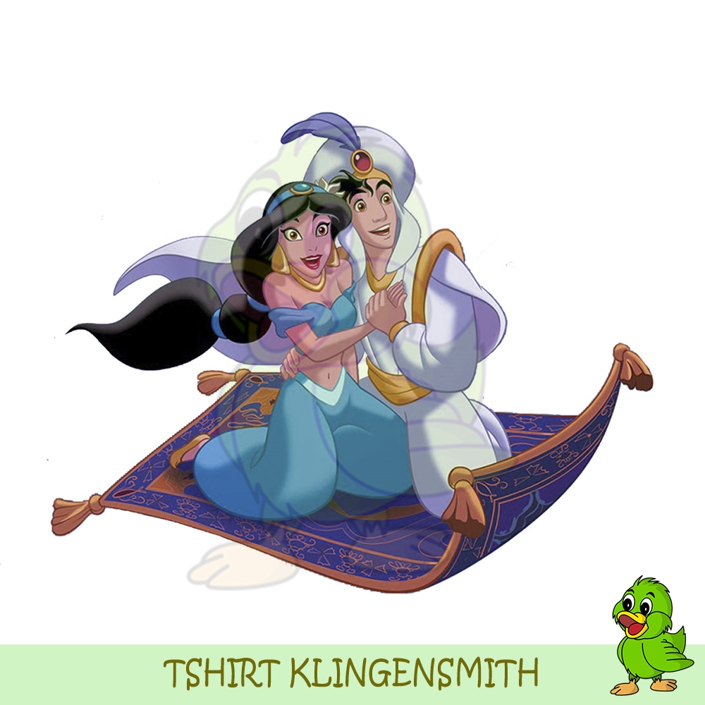 Aladdin & Jasmine On The Magic Flying Carpet PNG Vector | Inspire Uplift