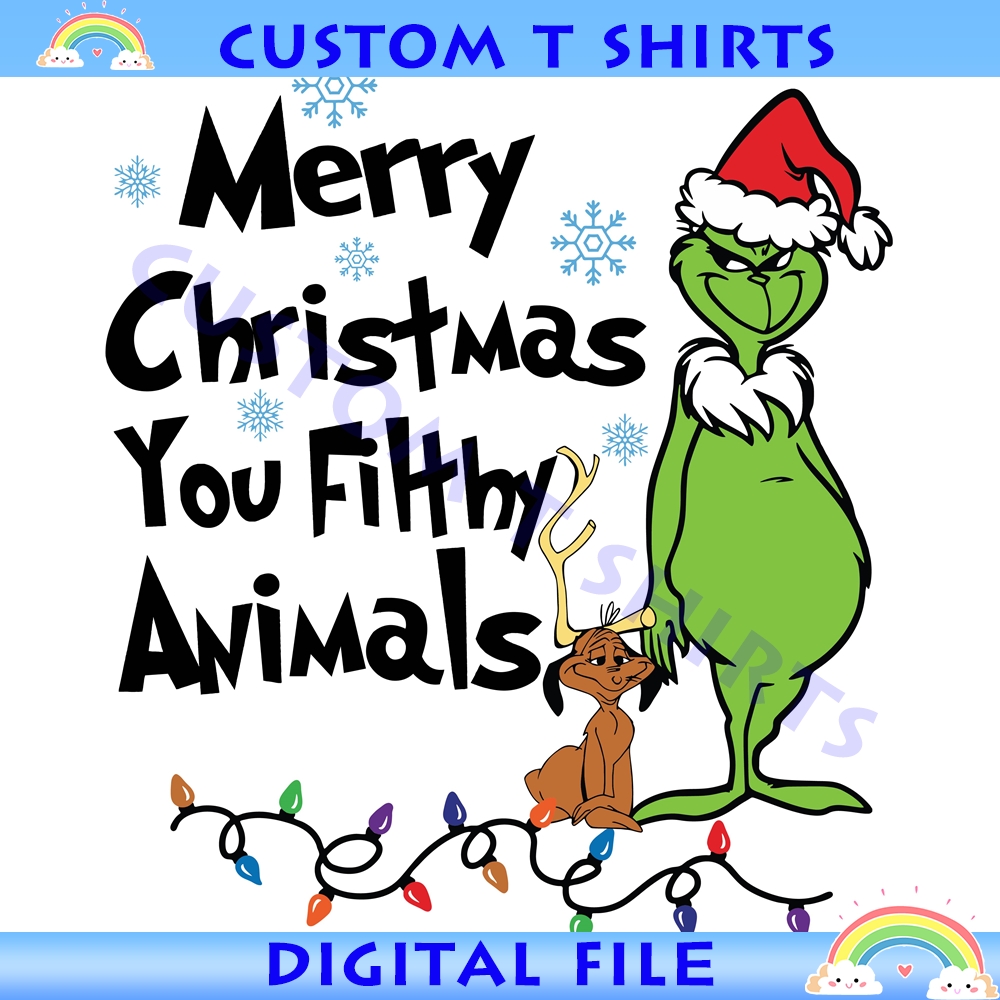 Grinch, Merry Christmas You Filthy Animals, Christmas Shirt Inspire