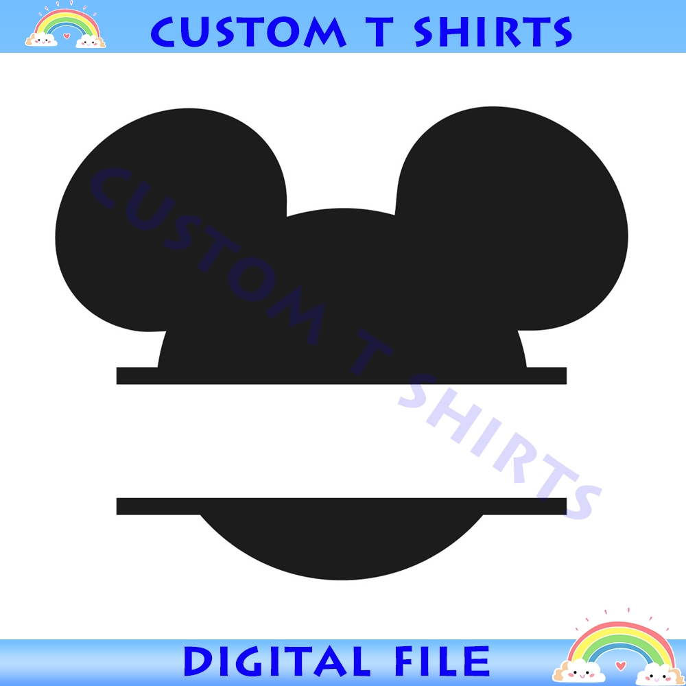 Black Split Mickey Mouse Head Cutting File SVG | Inspire Uplift