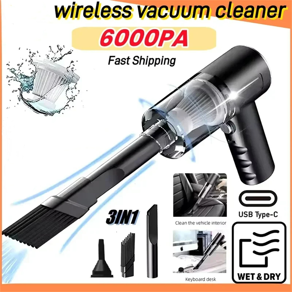Wireless Car Vacuum Cleaner Portable Handheld Wet Dry USB Rechargeable Cleaner