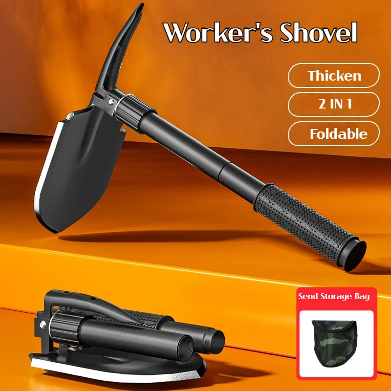 Camping Shovel Folding Survival Pickaxe & Hoe Tactical Outdoor Tool