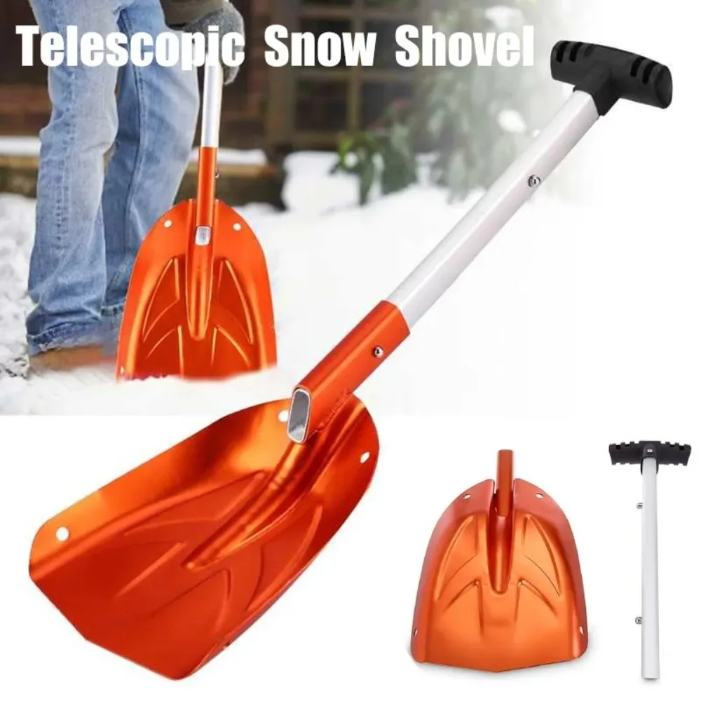 Portable Telescopic Snow Shovel Aluminum Alloy Collapsible Emergency Snow Shovel for Car & Outdoor Use