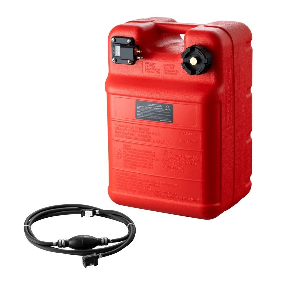 Portable Boat Fuel Tank 24L Marine Outboard Gas Tank with Hose and Fuel Gauge for Small Boats