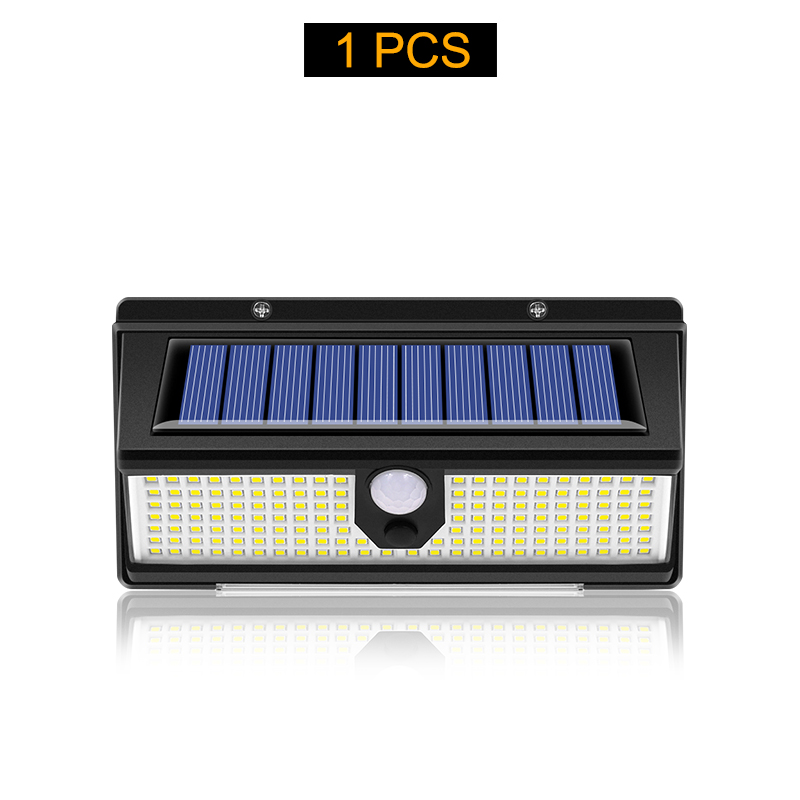 Bright Solar Garden Lights Outdoor LED Motion Sensor Wall Lamp with 4 Modes