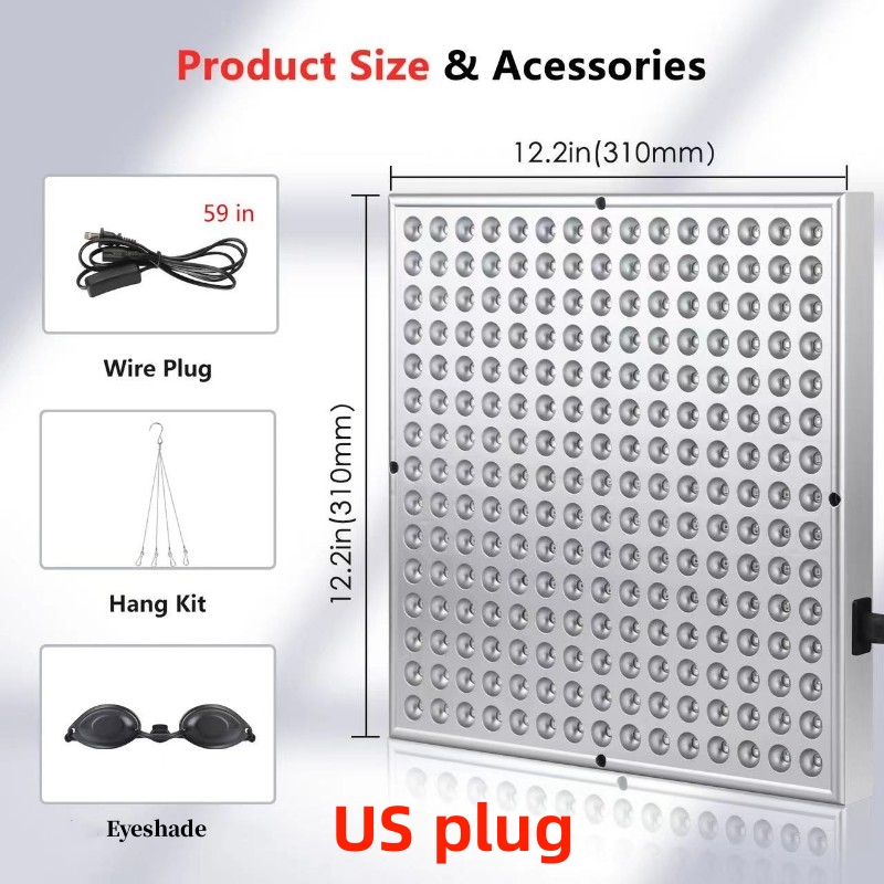 LED Red Light Therapy Panel 225 LEDs Red Light Therapy Panel Infrared Light Therapy for Skin Care and Pain Relief