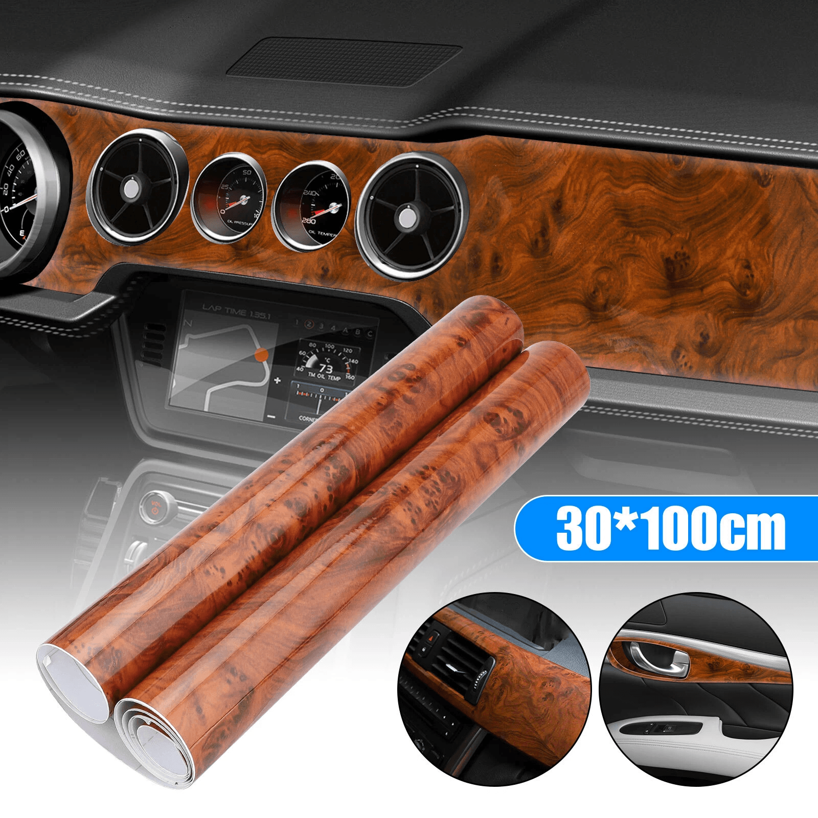 Wood Grain Car Vinyl Wrap Sticker 30x100cm | Inspire Uplift