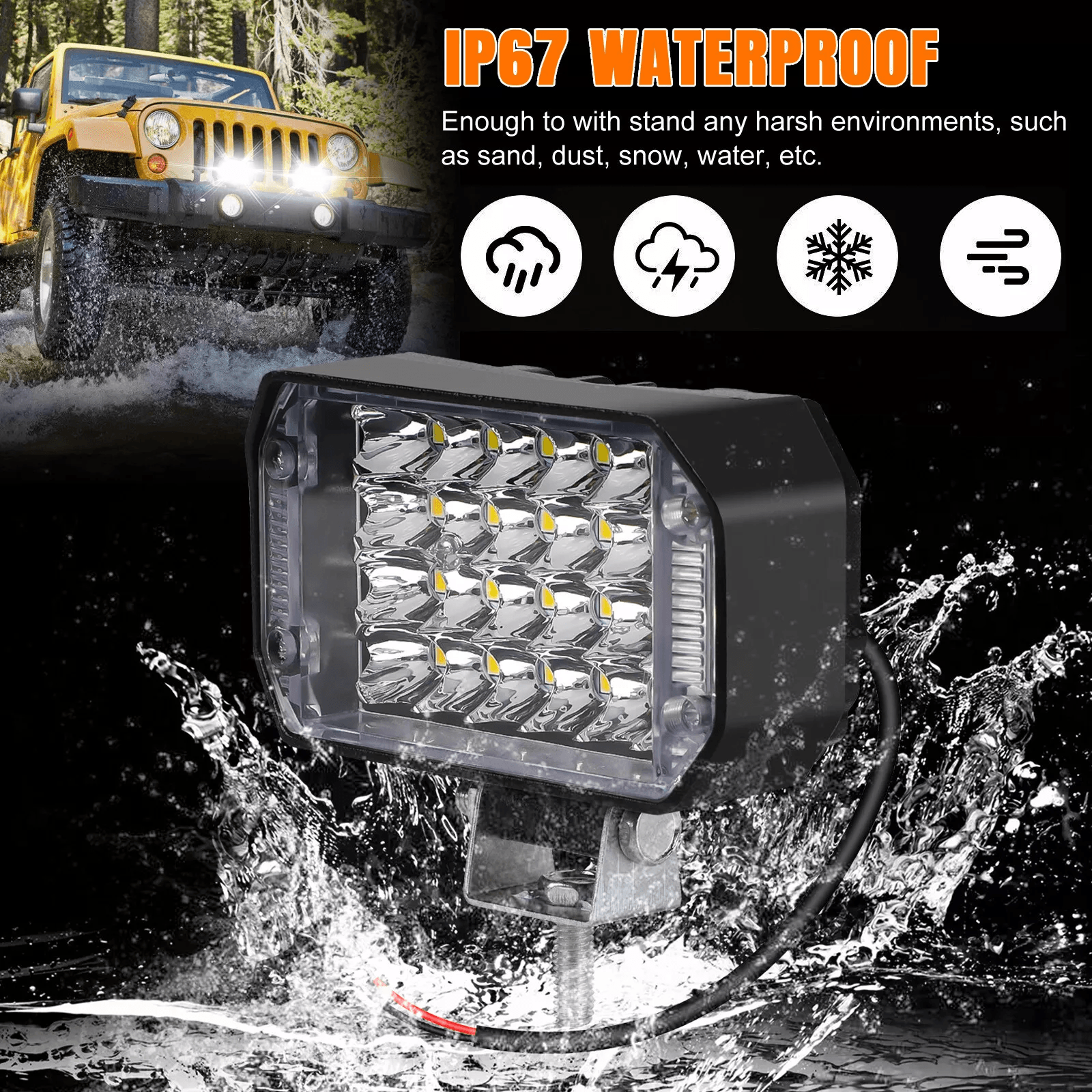 thumbnail image 2 of 2 Or 4 Pack 7 Inch 800W LED Work Light Bar - Combo Flood/Spot Beam - Offroad Truck SUV 2 of 5