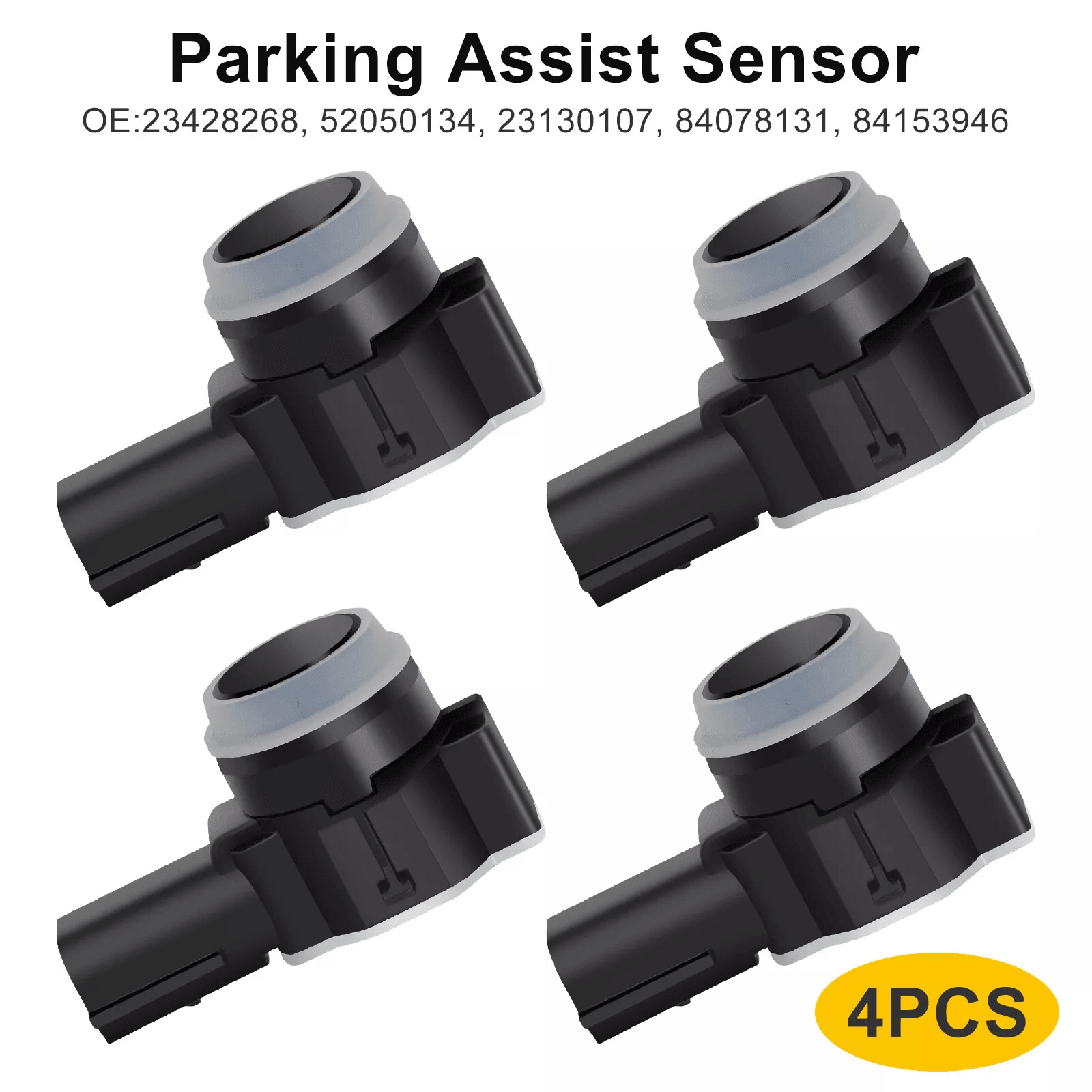 4Pcs Parking Assist Sensor 23428268 52050134 for Chevy Silverado, Cadillac, GMC - Front & Rear Bumper Reverse Sensors