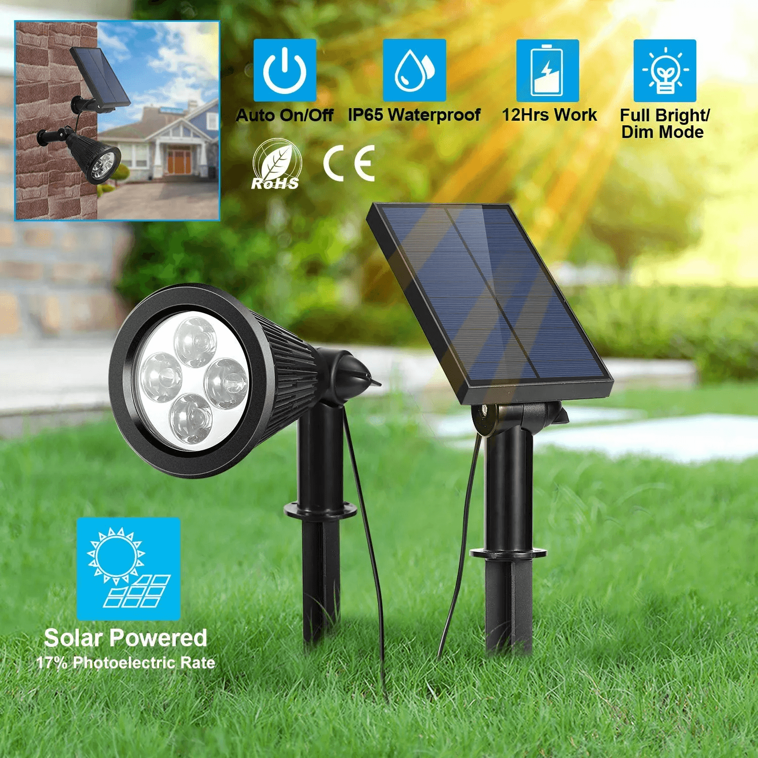 Led Solar Spotlight 2-in-1 Solar LED Garden Spotlight – Outdoor Use | Inspire Uplift
