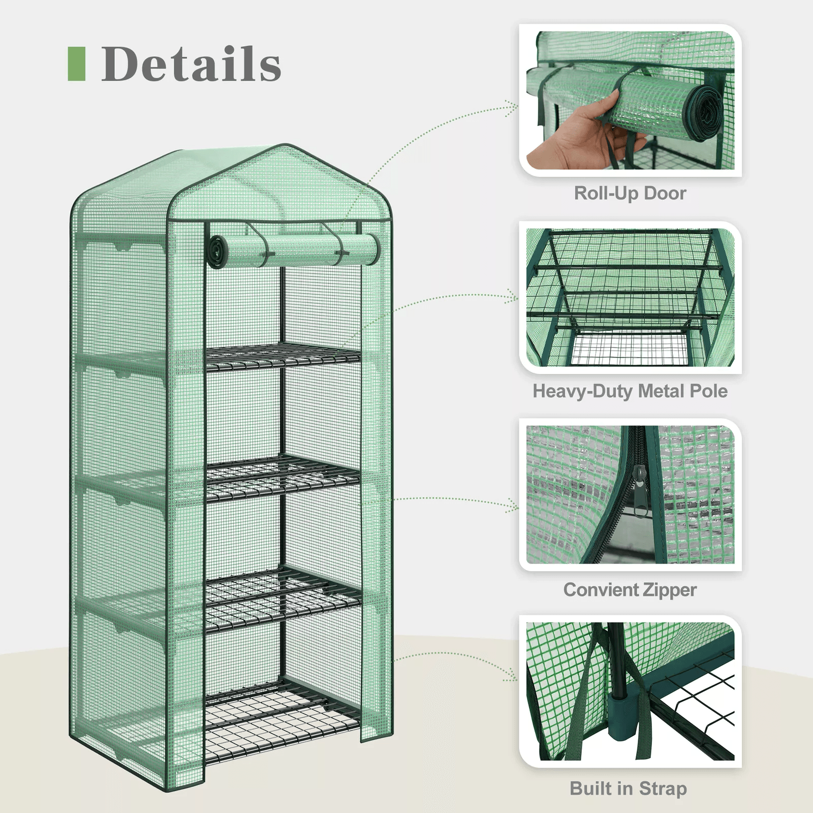 Portable Greenhouse for Indoor & Outdoor Use, Waterproof PE Cover, Ideal for Seedlings & Plants