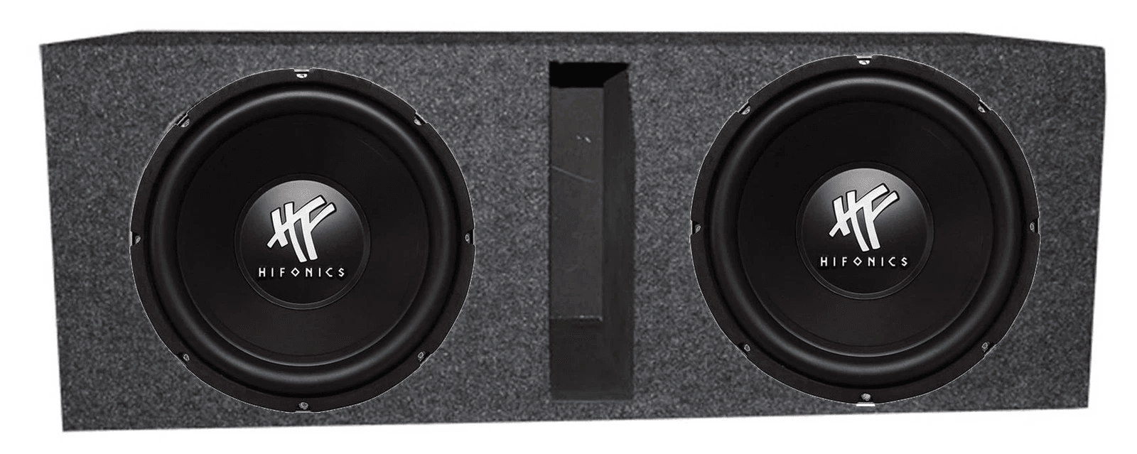 HIFONICS Car Audio Subwoofer Speaker 2 Pack with QPower Dual 12" Ported Subwoofer Enclosure for Deep Bass Sound System