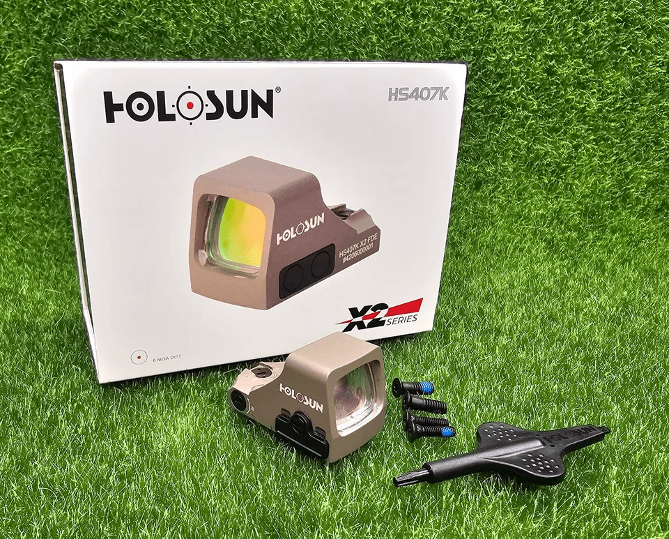 Holosun Classic Open Reflex Red Dot Sight 6 MOA Dot FDE - HS407K X2 Durable Subcompact Optic for Concealed Carry