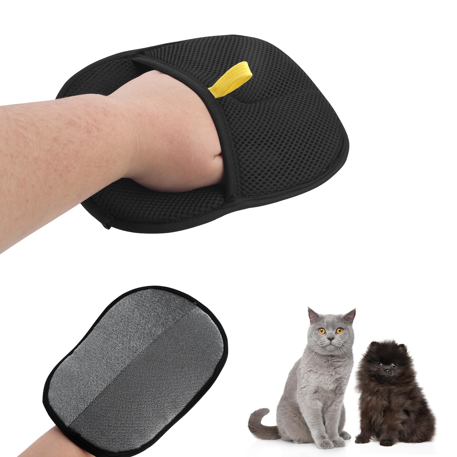 Reusable Pet Hair Removal Gloves Double Sided Grooming & Static Pet Hair Remover Tool
