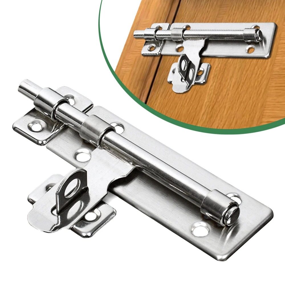 SecureSlide Stainless Steel Barrel Bolt Door Lock Latch for Doors, Windows & Cabinets