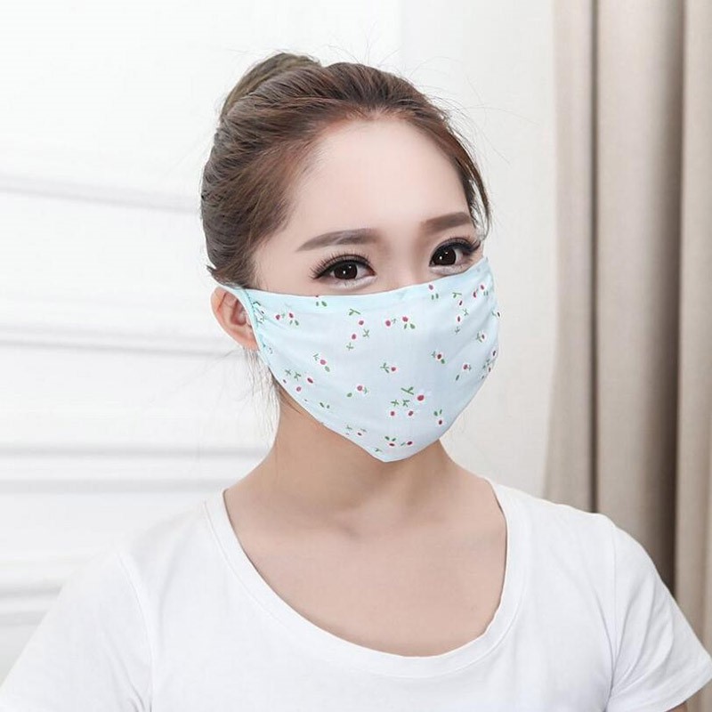 Floral Cotton Face Mask Set of 3 for Women Breathable Washable Summer Face Coverings