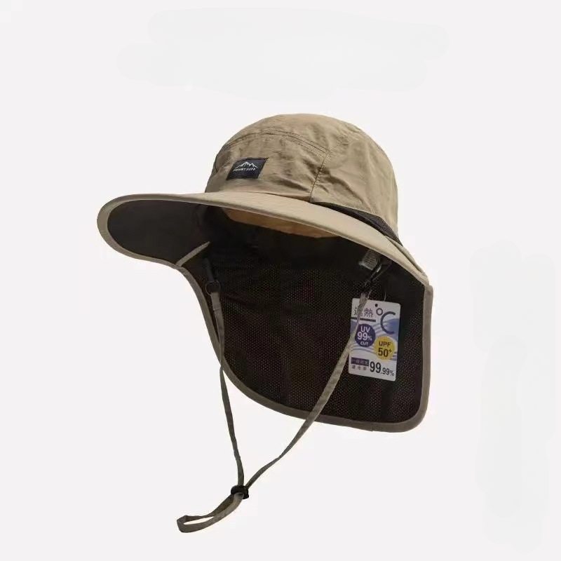 Wide Brim Sun Hat with Neck Flap Waterproof Quick Dry Breathable Fishing Hat for Hiking & Outdoor Adventures