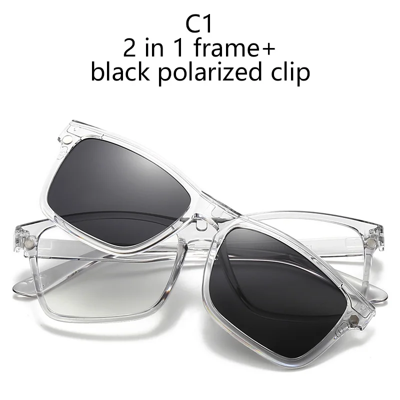 Magnetic Polarized Clip On Sunglasses with Interchangeable UV Protection Lenses