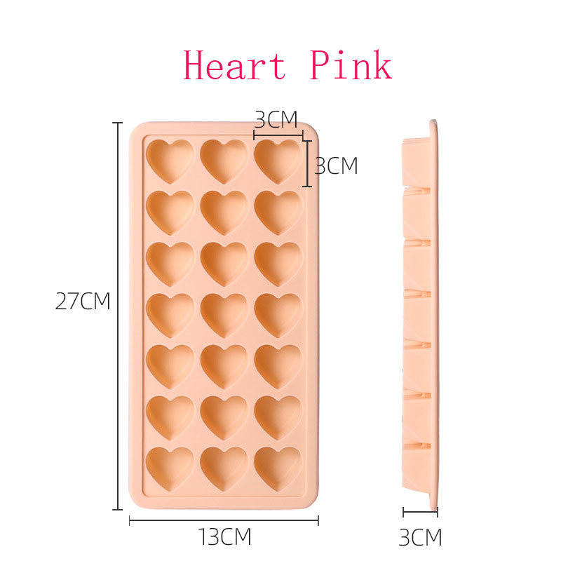 Heart Ice Cube Tray with Lid Silicone Heart Shaped Ice Mold for Drinks Chocolate and Candy