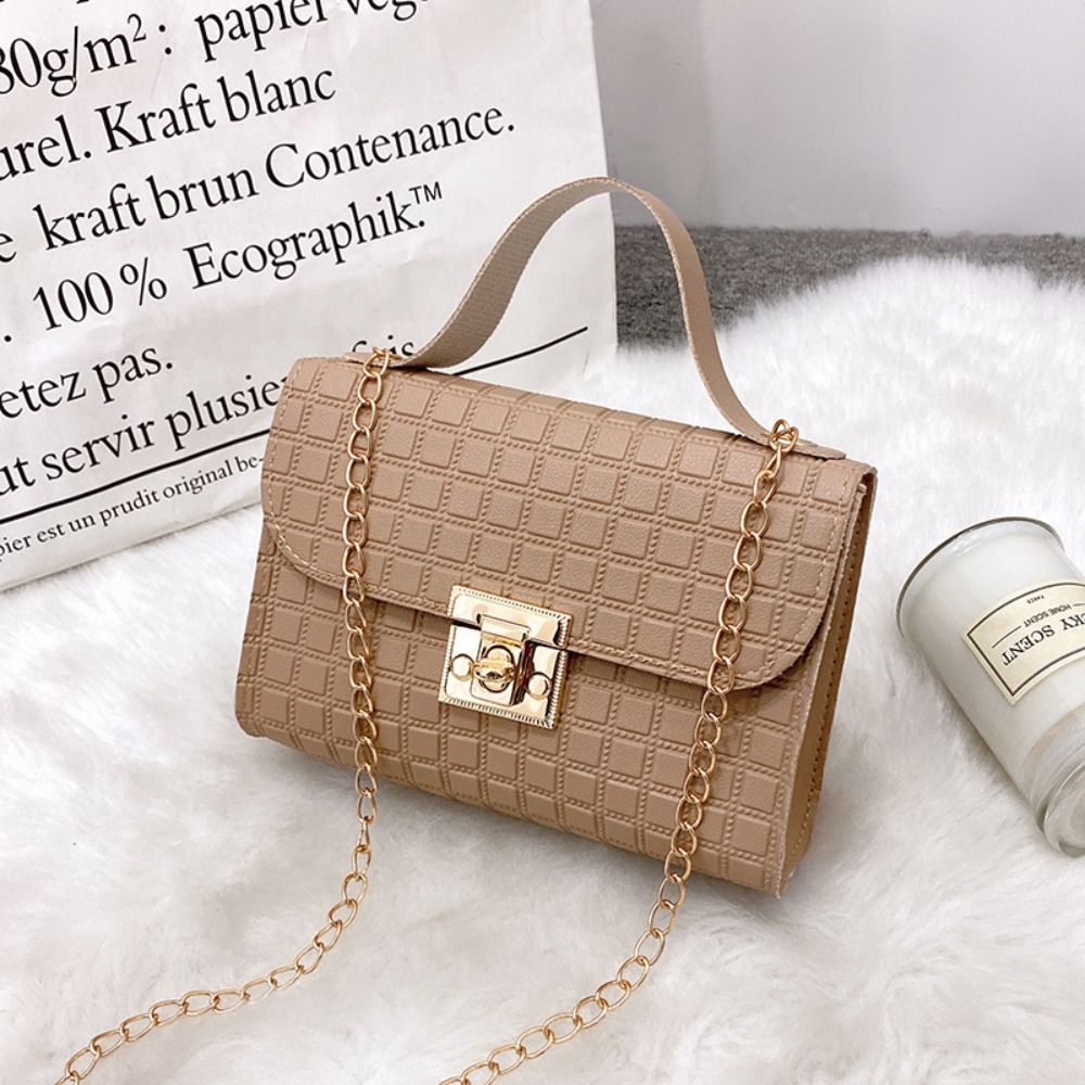 Elegant Chain Shoulder Bag for Women Minimalist PU Leather Crossbody & Large Capacity Tote